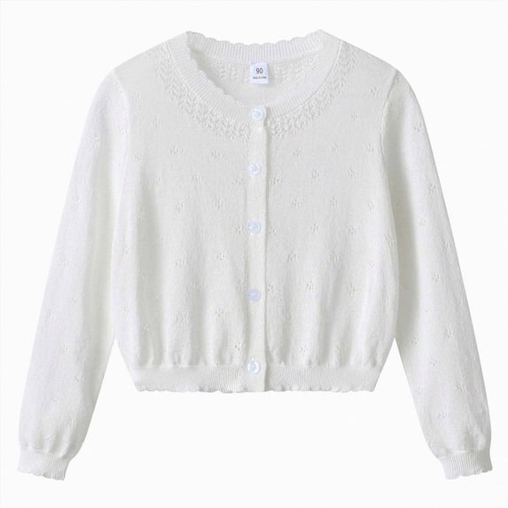 Toddler Boys Girls Cute Long Sleeve Button Up Cardigan Toddler Knit Sweater Infant Fall Winter Clothes 6-12 Months 12-24 Months 2T 3T 4T 5T 6T 7T 8T 9T Children(White,6-7 Years)