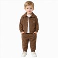 thumbnail image 1 of Toddler Boys Girls Fall Winter Clothes 9 12 18 24 Months 2T 3T Baby Crewneck Floral Sweatshirts Pants Set Long Sleeve Outfits Set Little Kids Fall Outfits Brown Size 6-9 Months, 1 of 9