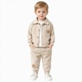 thumbnail image 1 of Toddler Boys Girls Fall Winter Clothes 9 12 18 24 Months 2T 3T Baby Crewneck Floral Sweatshirts Pants Set Long Sleeve Outfits Set Little Kids Fall Outfits Beige Size 6-9 Months, 1 of 9