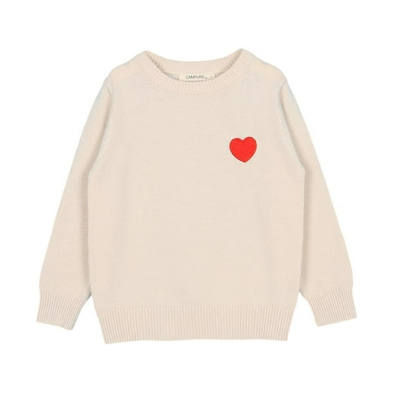 Toddler Boys Girls Fall and Winter Sweater Heart Shirts Embroidery Solid Color Knitted Tops Fleece Jacket for 1-7 Years