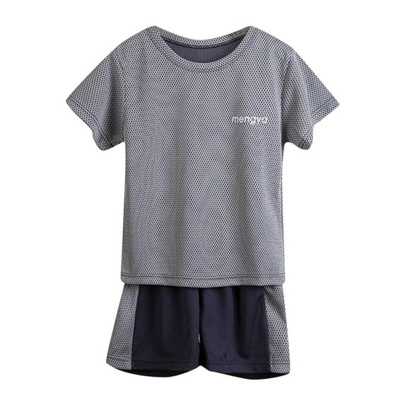 Toddler Boys Girls Fashion Short Sleeve Patchwork Color Breathable T Shirt Tops Shorts Summer 2Pcs Sports Outfits Clothes Set