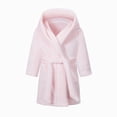 thumbnail image 1 of Toddler Boys Girls Flannel Bathrobes Kids Soft Hooded Sleepwear Cartoon Print Night-robe 2T 3T 4T 5T 6T 7T 8Y to 12T Kids Flannel Hooded Bathrobe Toddler Plush Robes With Belt,Light Pink,Size 9-10T, 1 of 9