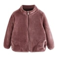 thumbnail image 1 of Toddler Boys Girls Flannel Outerwear Fleece Pocket Zip Up Jacket Kids Fashion Long Sleeve Coat Warm Fall Winter Outfits 6Mobths-4Years, 1 of 4