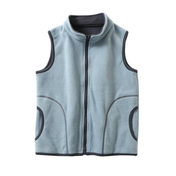 Toddler Boys Girls Fleece Vest Coat Warm Fall Winter Warm Thick Cotton Sleeveless Jacket Zipper Up Waistcoat