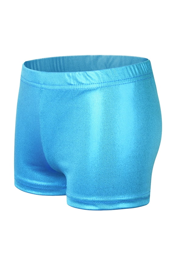 Toddler Boys Girls Gymnastics Shorts, Sparkle Glitter Tumbling Dance Athletic Short Kids 3-9 Years