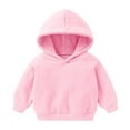 thumbnail image 1 of Toddler Boys Girls Hoodies -Lined Hooded Soild Color Print Boys Pullover Kids Sweatshirts(120 4-5 Years,Pink), 1 of 3