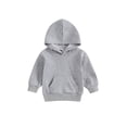 thumbnail image 1 of Toddler Boys Girls Hoodies Solid Color Long Sleeve Hooded Sweatshirts Spring Pullovers Tops, 1 of 8