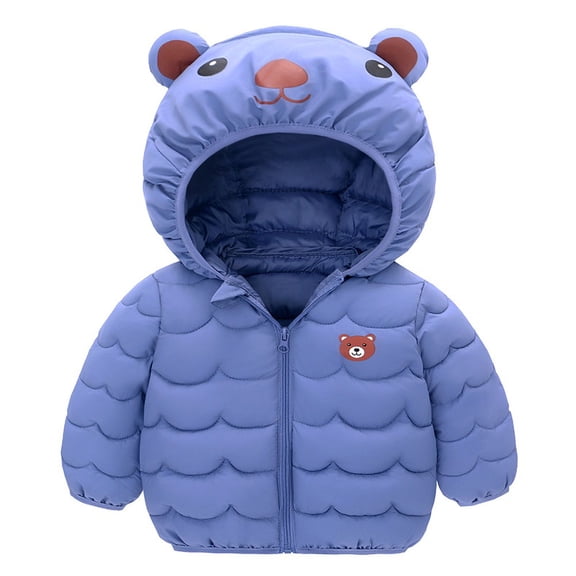 Toddler Boys Girls Jacket Down Windproof Warm Winter Cartoon Hooded Coats 1-5 Years