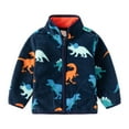 thumbnail image 1 of Toddler Boys Girls Jacket Warm Kids Baby Long Sleeve Cartoon Dinosaur Prints Zipper Casual Kids Coats Windbreaker Outerwear Winter Outwear Coat,Size 6-8 Years, 1 of 4