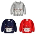 thumbnail image 1 of Toddler Boys Girls Knit Sweaters Kids Winter Cartoon Pullover Coat Christmas Sweatshirts, 1 of 9
