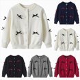 thumbnail image 1 of Toddler Boys Girls Knitted Cardigan Sweater Kids Plain Warm Sweaters Long Sleeve Button Down Jacket Fall Winter Thermal Tops 6-12 Months 12-24 Months 2T 3T 4T 5T 6T 7T 8T 9T Children 7-8 Years, 1 of 5