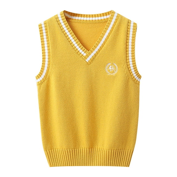 Toddler Boys Girls Lattic Prints Warm Knitted Sweater Sleeveless Tops Knitwear Cardigan Vest for 12-13 Years