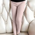 thumbnail image 1 of Toddler Boys Girls Leggings Pants, High Waist Stretch Knit Solid Color Plus Keep Warm Casual, Soft Comfy Full Length Toddler Leggings For Fall Winter Daily Wear Pink 2T, 1 of 5