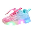 thumbnail image 1 of Toddler Boys Girls Light Up Running Shoes LED Flashing Lightweight Breathable Adorable Sneakers for Kids, 1 of 5