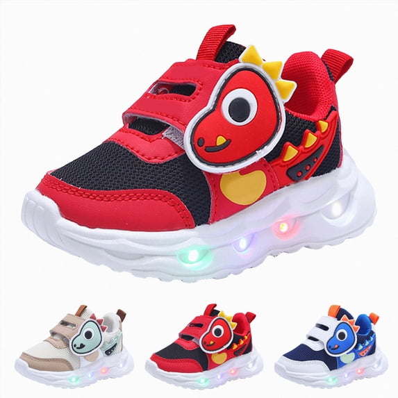 Toddler Boys Girls Light up Shoes LED Flat Sport Slip on Lightweight Mesh Breathable Adorable Running Sneakers Blue Size 11 Little Kid