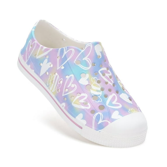 FUNCOO PLUS Toddler Gilrs Sandals Kids Water Shoes Summer Sneakers, Colorful Heart, Size 12