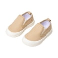 thumbnail image 1 of Toddler Boys Girls Loafers Lightweight Soft Sole Canvas Flat Shoes Casual Solid Color Slip on Outdoor Walking Shoes Khaki 11 Little Kid, 1 of 6