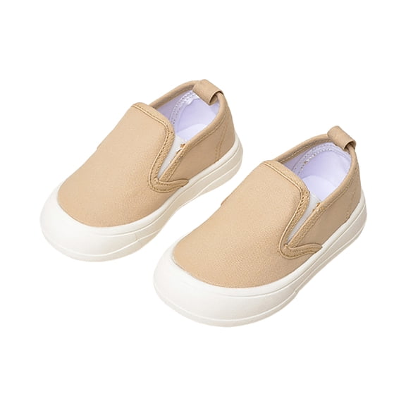 Toddler Boys Girls Loafers Lightweight Soft Sole Canvas Flat Shoes Casual Solid Color Slip on Outdoor Walking Shoes Khaki 11 Little Kid