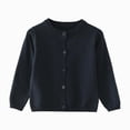 thumbnail image 1 of Toddler Boys Girls Long Sleeve Button Front Cardigan(Navy,4-5 Years), 1 of 4