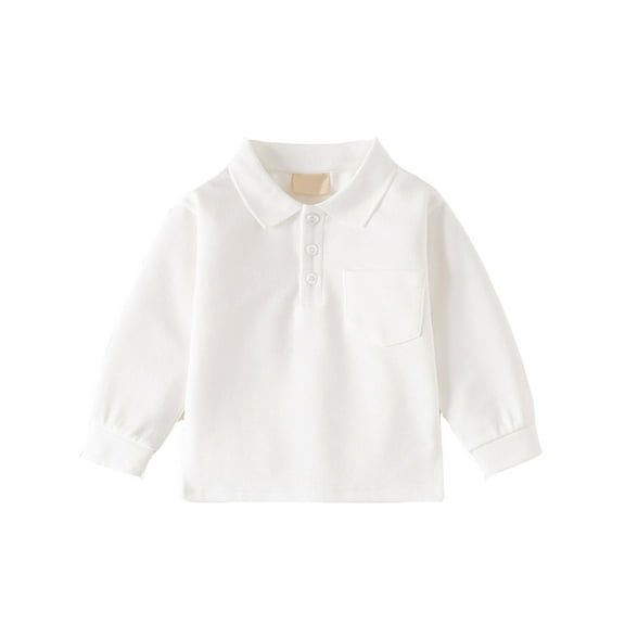 Toddler Boys Girls Long Sleeve Casual Solid Gentleman Tops Holiday Shirts T Shirt Athletic Fit 2 Cool