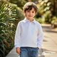 thumbnail image 1 of Toddler Boys Girls Long Sleeve Casual Solid Gentleman Tops Holiday Shirts T Shirt, 1 of 4
