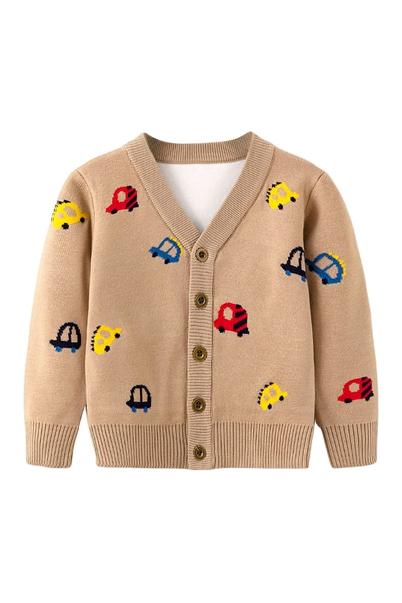 Toddler Boys Girls Long Sleeve Knitted Sweaters Cardigan Kids Button Down Jackets Coats 2-7T