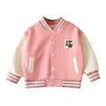 thumbnail image 1 of Toddler Boys Girls Long Sleeve Outwear Jacket Coat Patchwork Baseball Clothes Girl Coats 5-6, 1 of 4