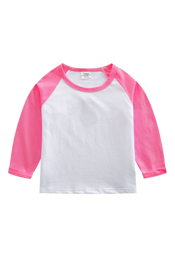 Toddler Boys Girls Long Sleeve Raglan Shirt Baseball Tee Cotton T-Shirt Kids Casual Athletic Tee Shirts for 2-12Years