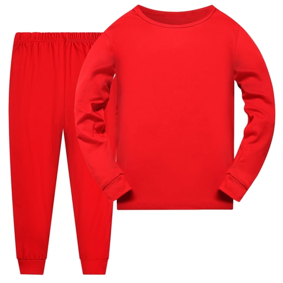 Toddler Boys Girls Long Sleeve Solid Prints T Shirt Tops Long Pants Outfits,Size 5-6 Years
