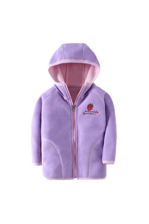 Toddler Boys Girls Long Sleeve Winter Cartoon Zippered Hoodie Coat Jacket Warm Outwear 130