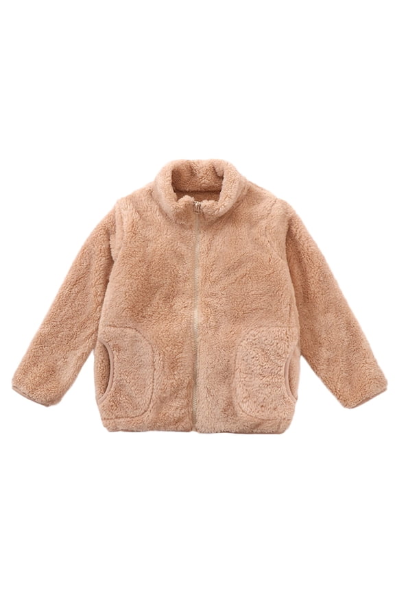 Toddler Boys Girls Long Sleeve Winter Solid Zippered Coat Jacket Thicken Warm Outwear Baby Girl Winter Coat 12-18 Months Small Star Teen Coats for Girls Girls Walls Coat Dressy Coat for Toddler Girls