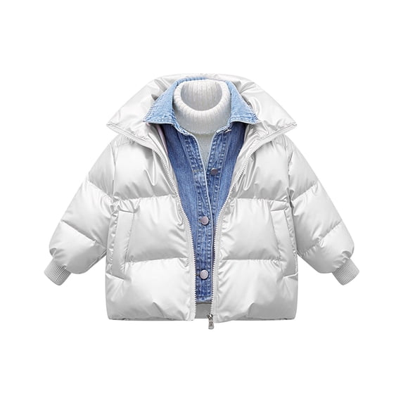 Generic Children'S Thick Warm Parka With Hood For Winter Kids Toddler Baby Girls Boys Winter Warm Thick Solid Cotton Long Sleeve Padded Jacket Coat Clothes Lightweight Hooded Jacket