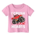 thumbnail image 1 of Toddler Boys Girls Monster Truck Graphic Shirt Cool Slogan Print Short Sleeve Crew Neck Tee Top for Summer Kids T-Shirts 4-5T, 1 of 2