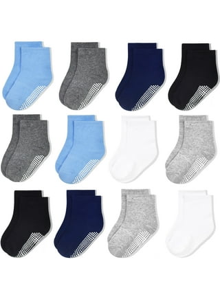 Newborn Infant Baby Boys Cosy Fluffy Socks 4 Pair Anti Slip Non Skid Sizes  0-5.5