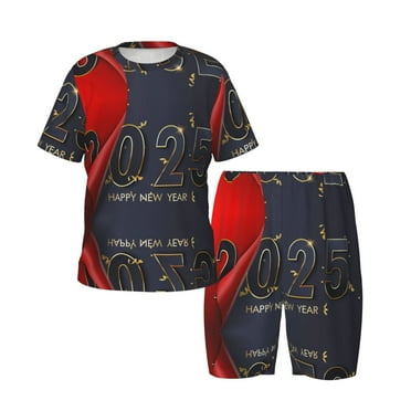 Toddler Boys Girls Pajamas - 2025 New Year k Soft Comfort Kids Pajamas Short Sleeve Sleepwear Pjs Set
