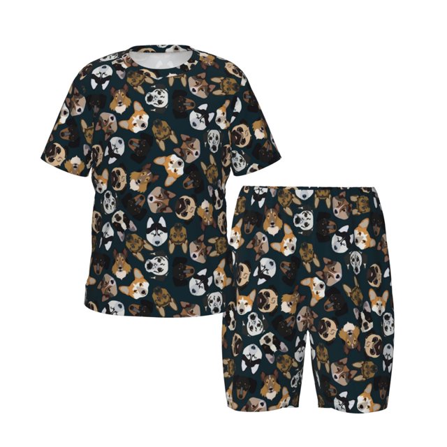 Toddler Boys Girls Pajamas Set, Dogs Kids Short Sleeve Pajama Sets