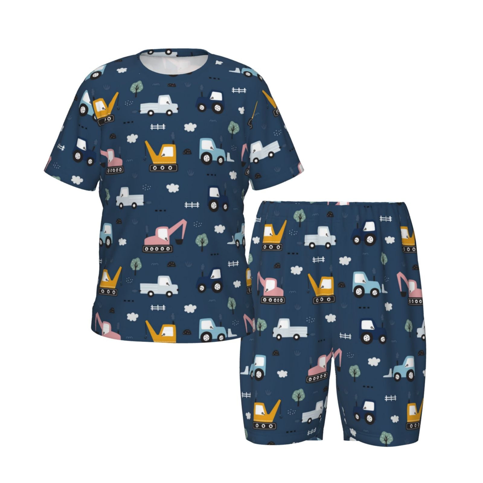 Toddler Boys Girls Pajamas Set, Modern modern excavator D Kids Short