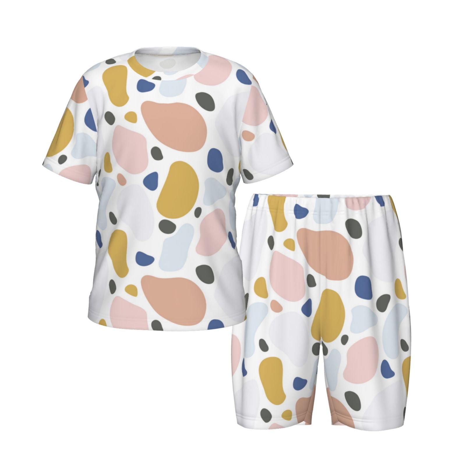 Toddler Boys Girls Pajamas Set, geometric spots Kids Short Sleeve