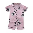 thumbnail image 1 of Toddler Boys Girls Pajamas Short Set Baby Button Down Sleepwear, Little Kids Sleep Shirt & Shorts 2Pcs, 1 of 10