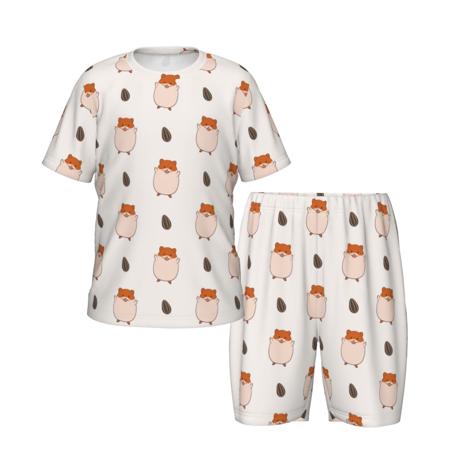 Toddler Boys Girls Pajamas Sunflower Seed Cute Hamster Soft Comfort Kids Pajamas Short Sleeve Sleepwear Pjs Set