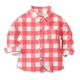thumbnail image 1 of Toddler Boys Girls Plaid Button Down Shirt Long Sleeve Gingham School Uniform Tops for Little Kids 6M-7Y, 1 of 7