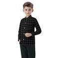 thumbnail image 1 of Toddler Boys Girls Plaid Shirts Back to School Long Sleeve Button Down Shirt Dressy Fall Spring Casual Going Out Tops, Black, 3 Years, 1 of 6