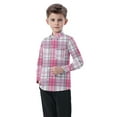 thumbnail image 1 of Toddler Boys Girls Plaid Shirts Back to School Long Sleeve Button Down Shirt Dressy Fall Spring Casual Going Out Tops, Hot Pink, 12 Months, 1 of 6