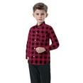 thumbnail image 1 of Toddler Boys Girls Plaid Shirts Back to School Long Sleeve Button Down Shirt Dressy Fall Spring Casual Going Out Tops, Wine, 2 Years, 1 of 6