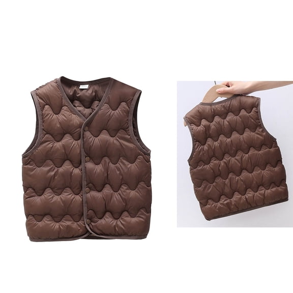Toddler Boys Girls Puffer Vest Boys Winter Vest Lightweight Water-Resistant Button Down Cute Jacket Sleeveless Toddler Winter Vest 1-2 Years