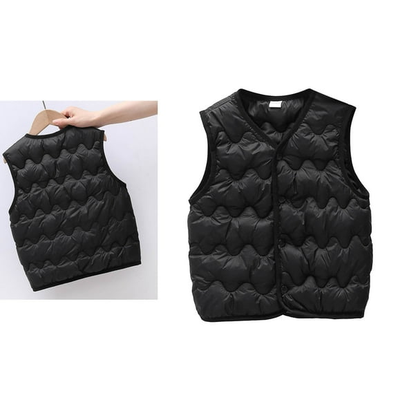 Toddler Boys Girls Puffer Vest Boys Winter Vest Lightweight Water-Resistant Button Down Cute Jackets Sleeveless Toddler Puffer Jacket 1-2 Years