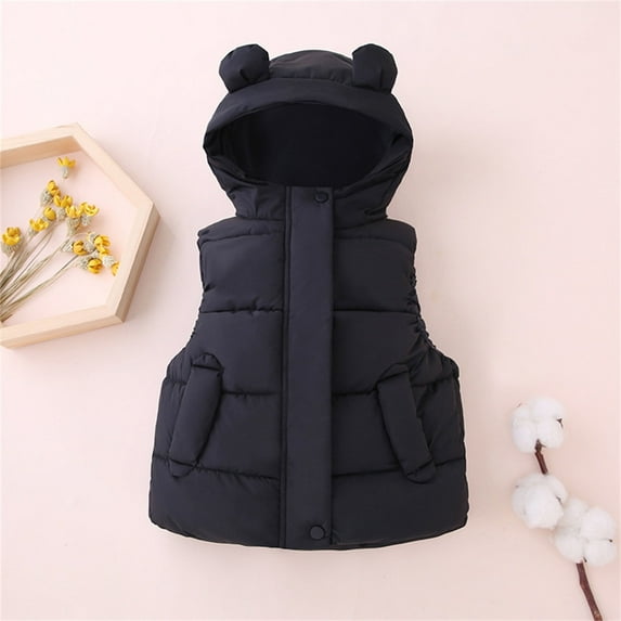 Toddler Boys Girls Puffer Vest Kids Girls Winter Vest Hooded Jacket Sleeveless Lightweight Puffer Jacket Kids Winter Jacket for Boys 3-4 Years