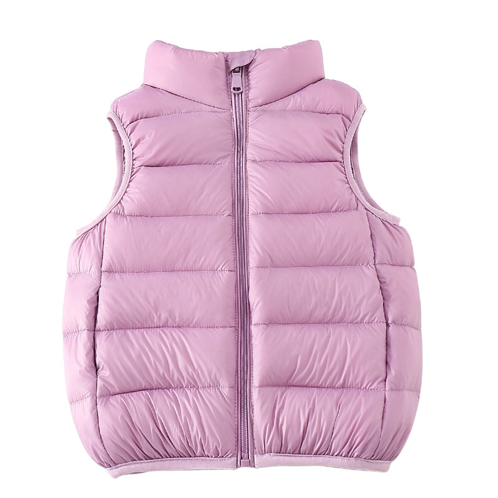 Gilet Sans Manches Matelassé Pour Enfant - Léger, Chaud, Fermeture éclair - Pour Fille, Unisexe, Automne/hiver, Sport