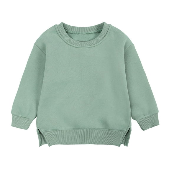Toddler Boys Girls Pullover Girls Thermal Shirt Long Sleeve Sweatshirt Children's Solid 2T Girls Undershirts Plus Babies Color Top 5T Long Sleeve Shirts Girls Coat Girls Tops
