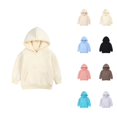 thumbnail image 1 of Toddler Boys Girls Pullover Sweatshirt Children Solid Plus Babies Hooded Color Top Coat Girls Tops Zip Up Hoodie Zip Up Hoodie Boys, 1 of 6